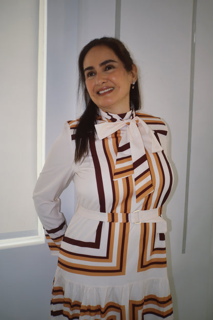 The Milano Stripe Bow Dress