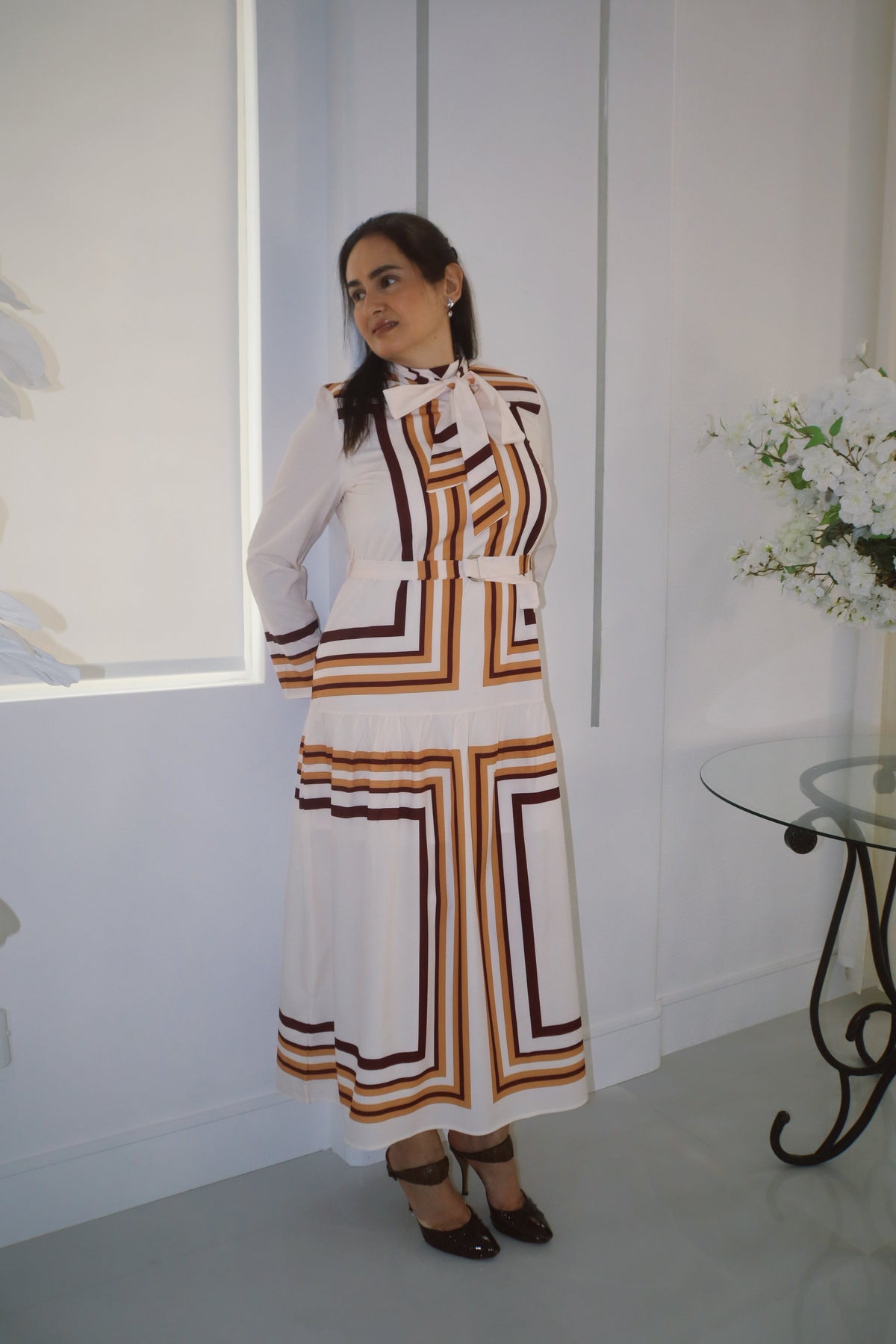 The Milano Stripe Bow Dress