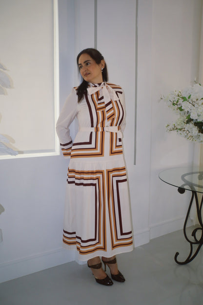 The Milano Stripe Bow Dress