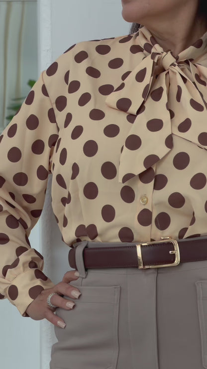 Cinnamon Polka Dots Top