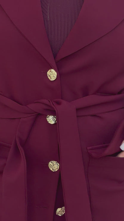 Burgundy Blazer Set